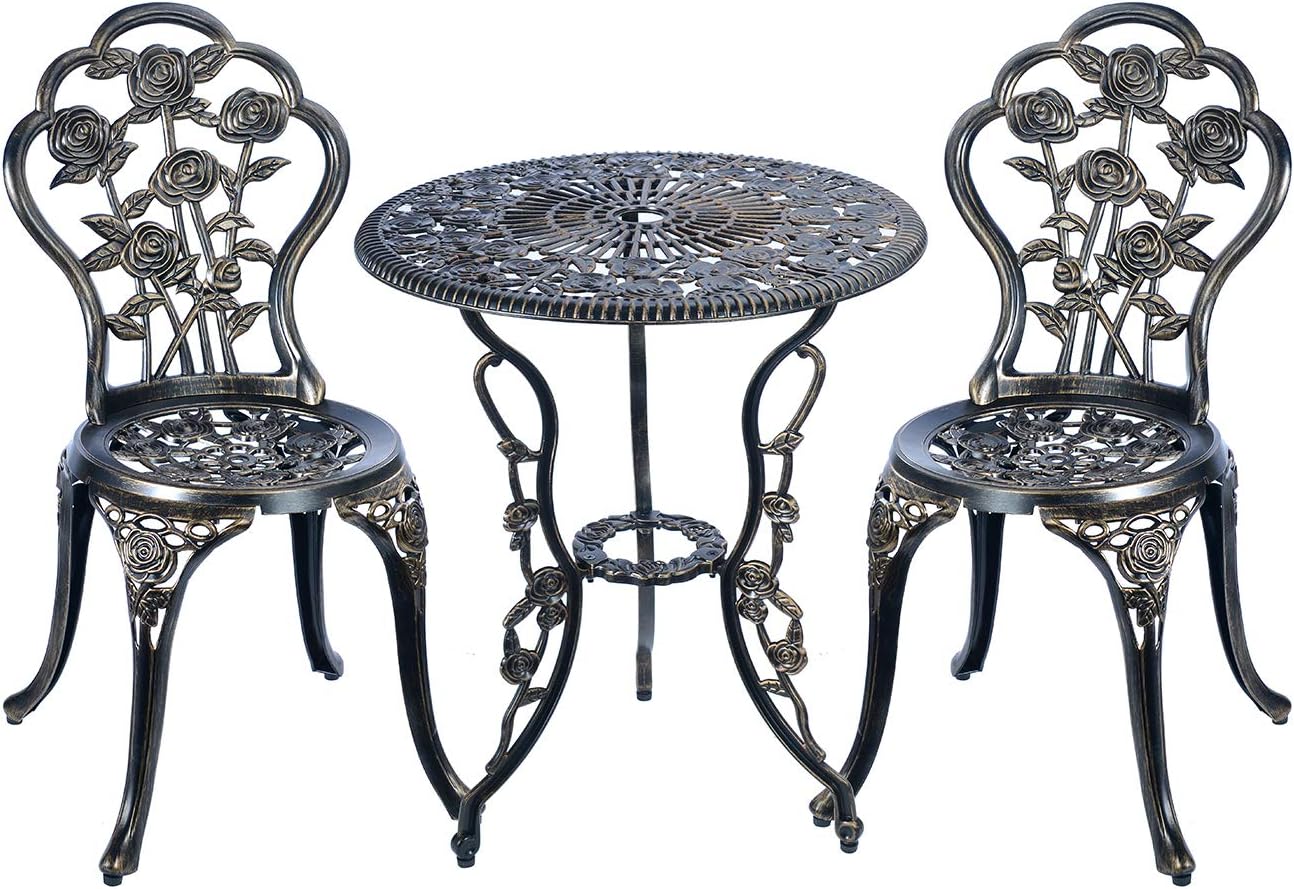 3-Piece Cast Aluminum Bistro Set
