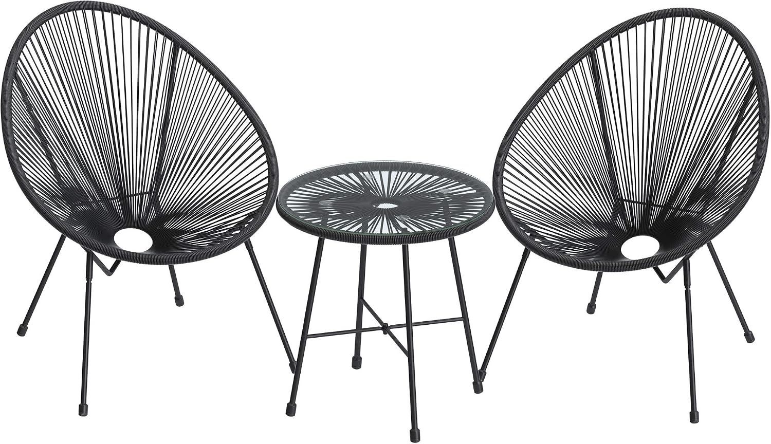 3-Piece Woven Rope Bistro Set