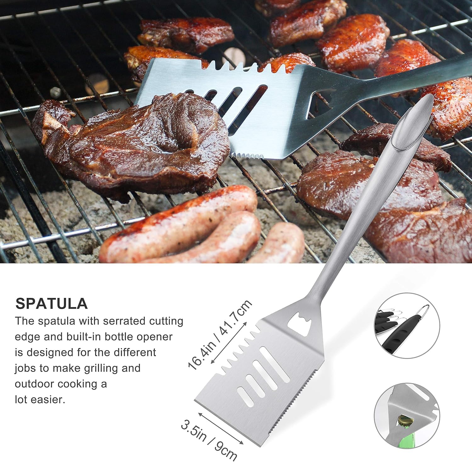8-Piece Stainless Steel BBQ Tool Set