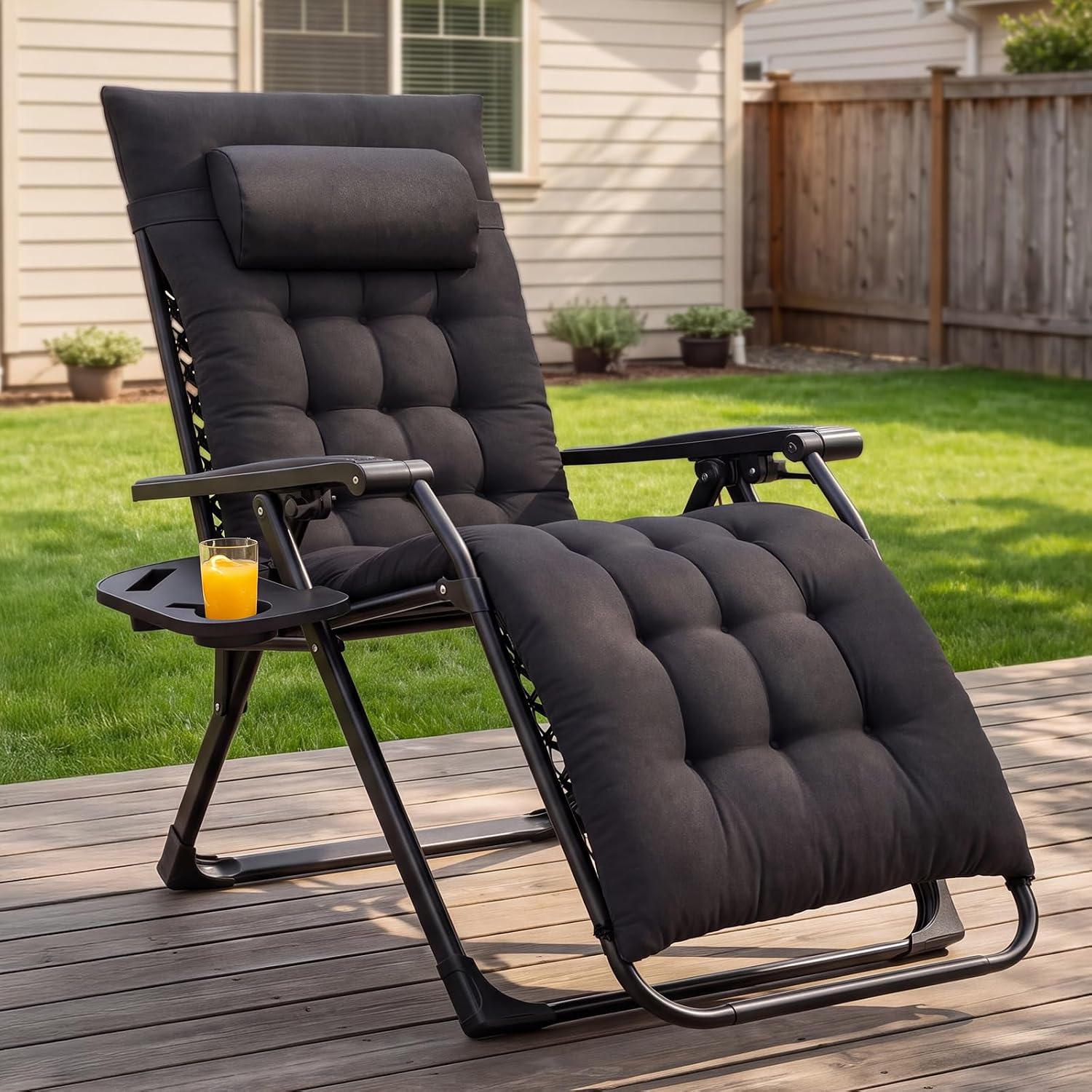 Black Folding Zero Gravity Chair