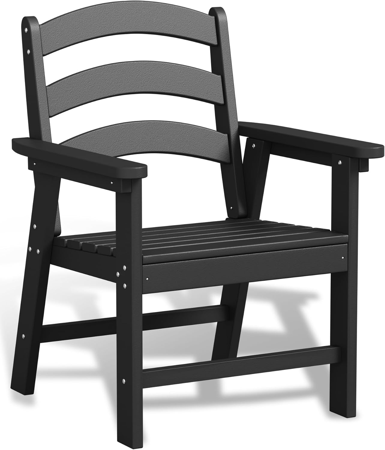 Black Slatted Outdoor Dining Chair