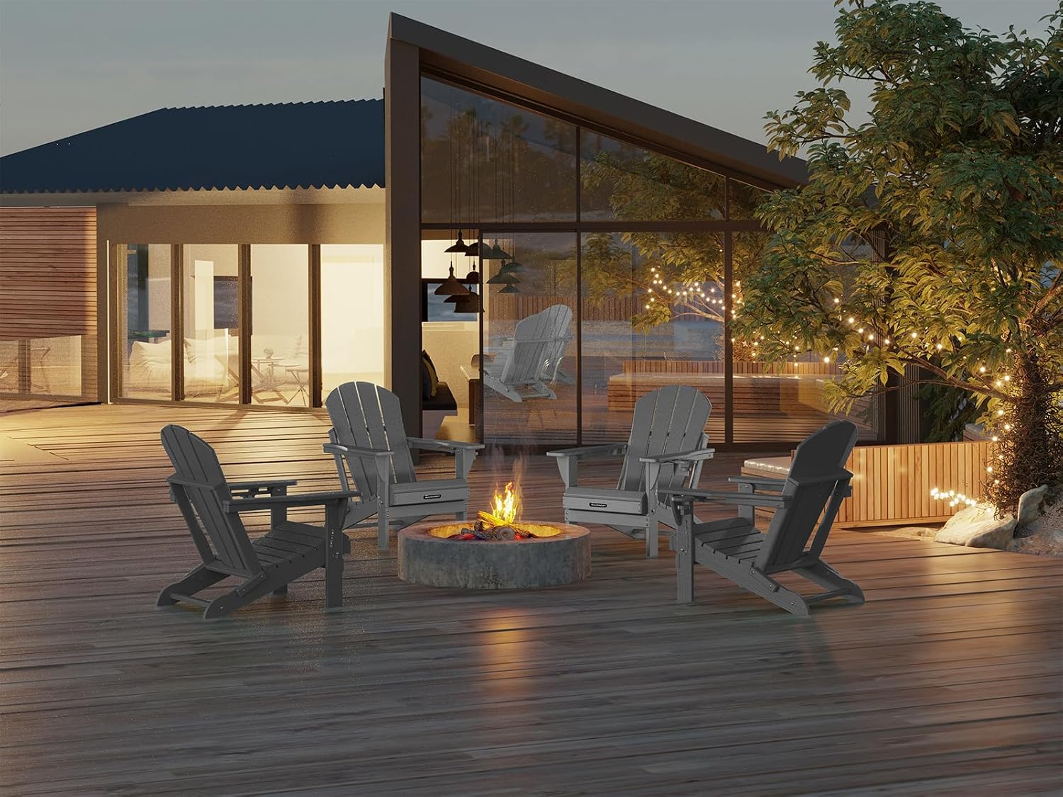 Folding Adirondack Chair with Cup Holder