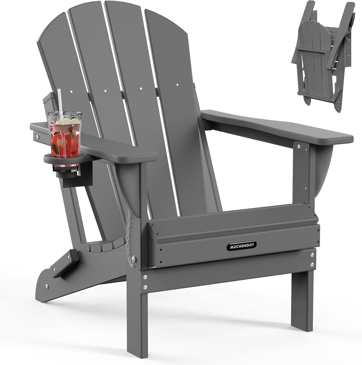 Folding Adirondack Chair with Cup Holder