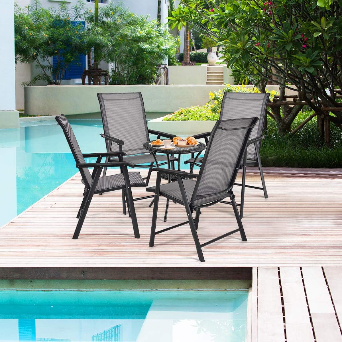 Four-Pack Folding Sling Chairs