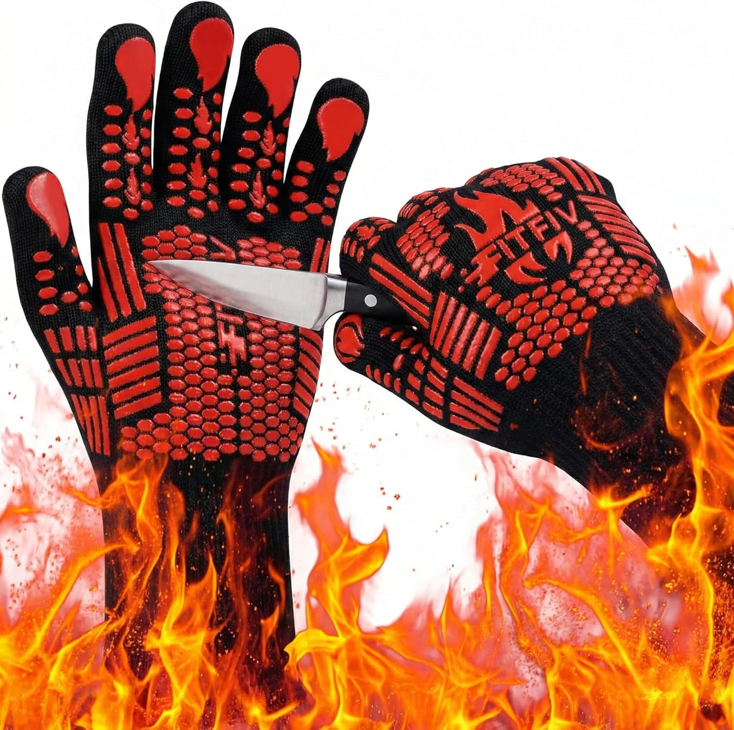 Heat Resistant BBQ Gloves with Grip