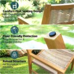 2-Piece Woven Rope Wood Armchair Set