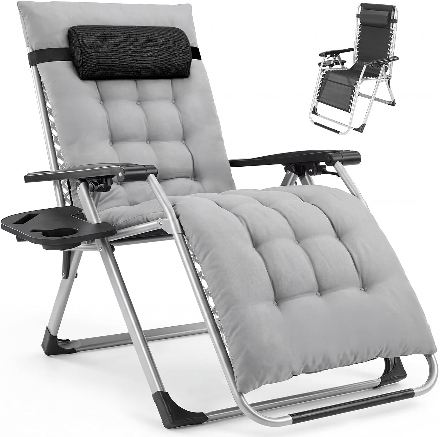 Padded Folding Outdoor Lounge Chair