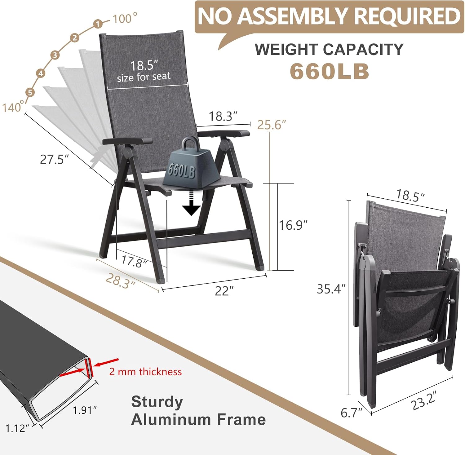 Portable Foldable Outdoor Recliner