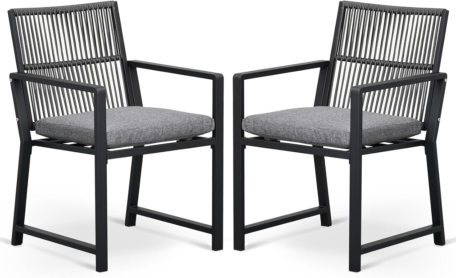 Set of 2 Woven Rope Dining Chairs