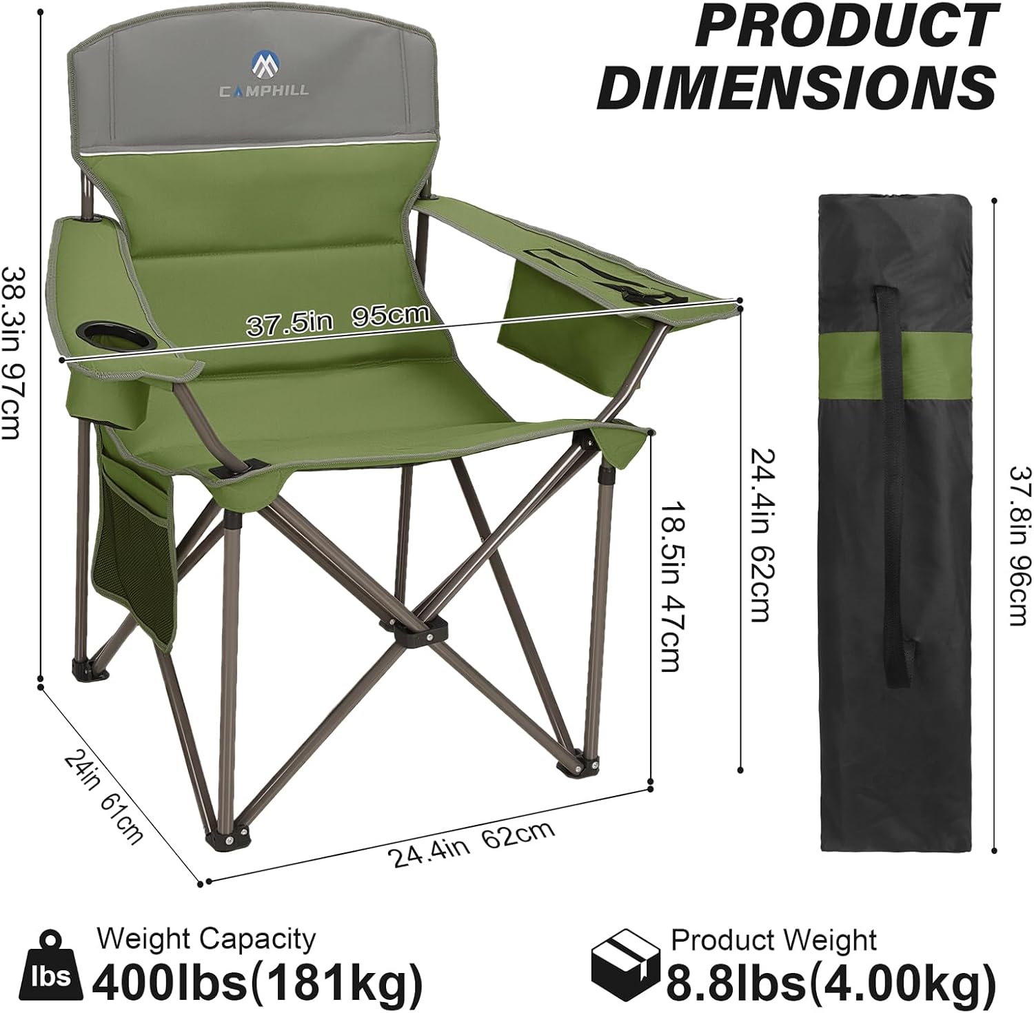 Two-Pack Padded Folding Outdoor Chairs