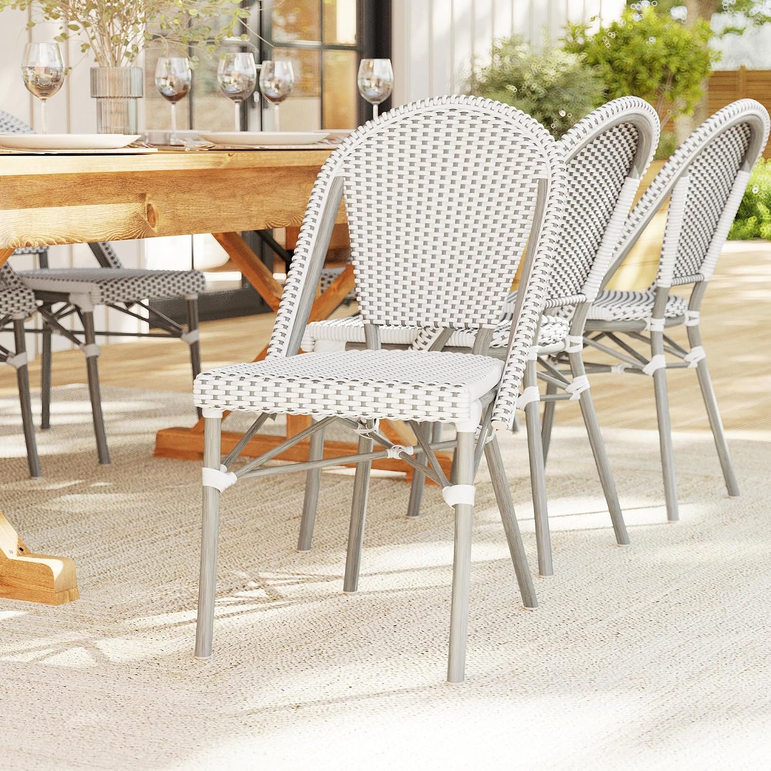 Woven Patterned Outdoor Dining Chair