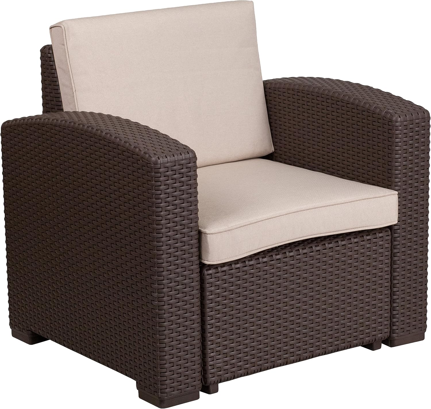 Woven Rattan Outdoor Lounge Chair